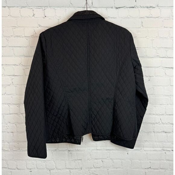 CHICO'S black quilted full zipper collared jacket blazer size 1 M - Picture 7 of 7